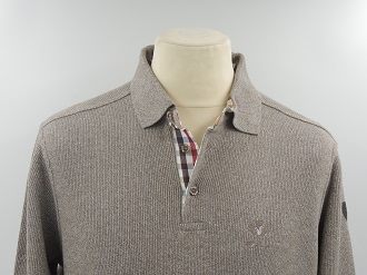 Pull col polo Taupe