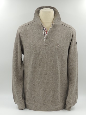 Pull col polo Taupe