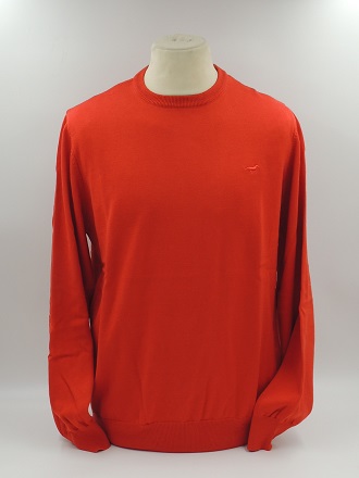 Pull col rond Rouge