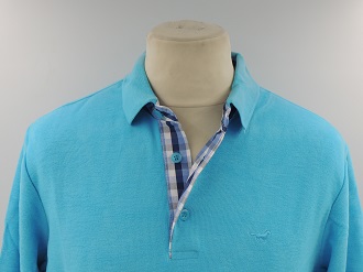 Pull col polo Bleu Turquoise