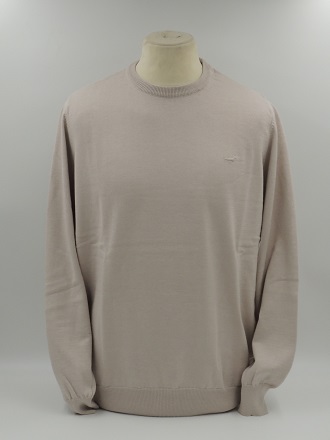 Pull col rond Beige
